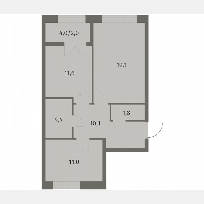 2-к. квартира, 60,1 м², 9/11 эт.