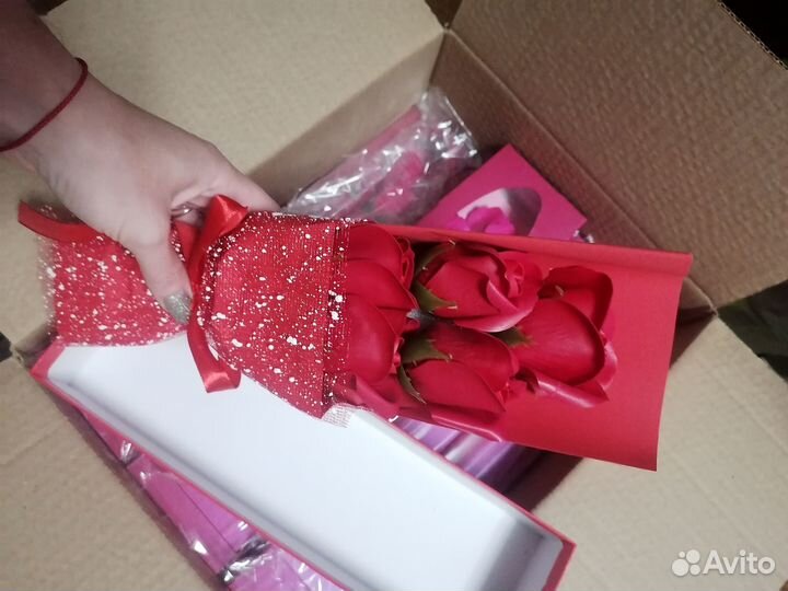 Мыльные розы в коробке