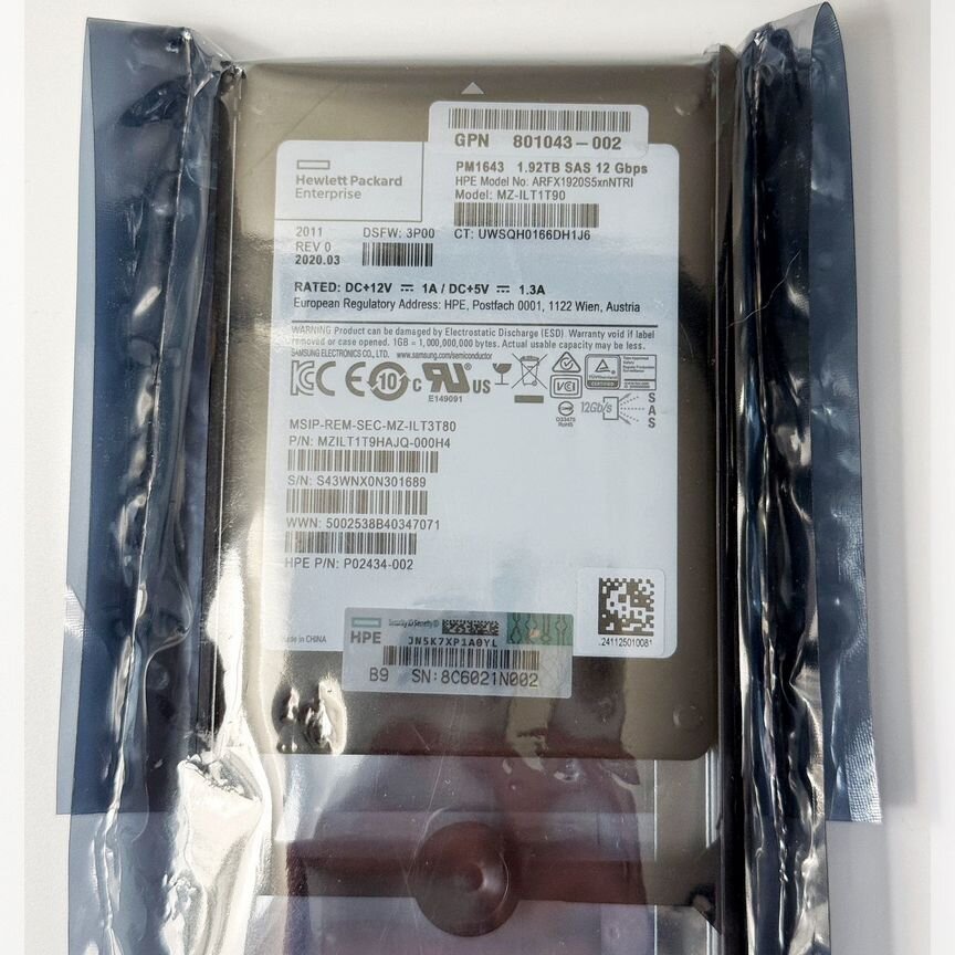 [ARFX1920S5XNNTRI] Hpe Ssd 1.92tb 12 Гб/С Sas 2,5 Arfx1920s5xnntri