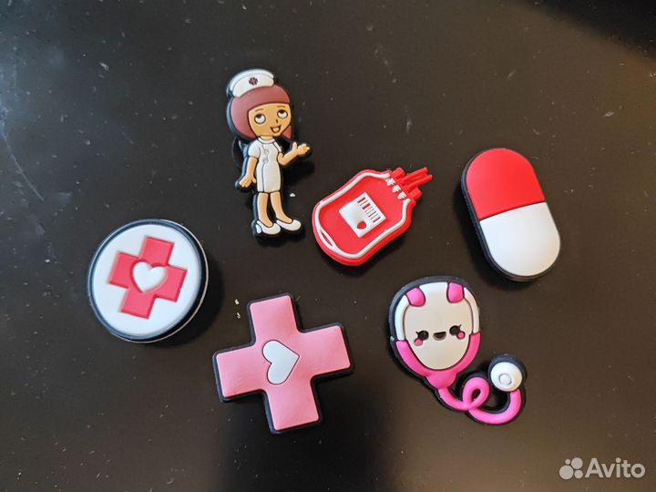 Джибитсы для crocs медицинские 6 шт. Резиновые