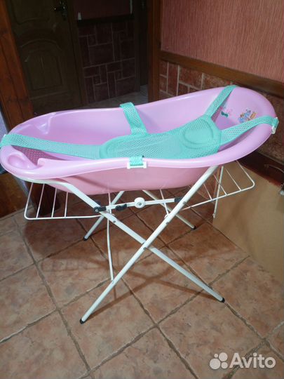 Детская ванночка с подставкой и гамаком