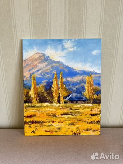 Картина маслом осенний пейзаж