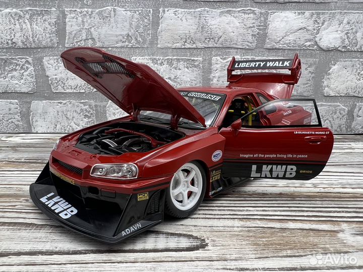 Модель автомобиля Nissan Skyline GT-R R34Ibwk 1:24