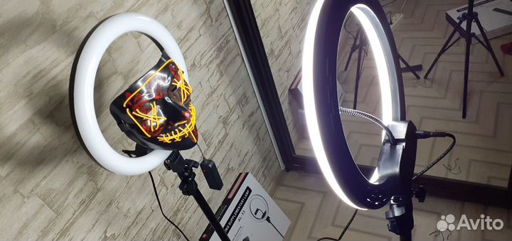 Кольцевая сенсорная лампа 40см пульт Штатив 2м