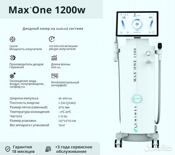 Диодный лазер люминес Max One 1200в