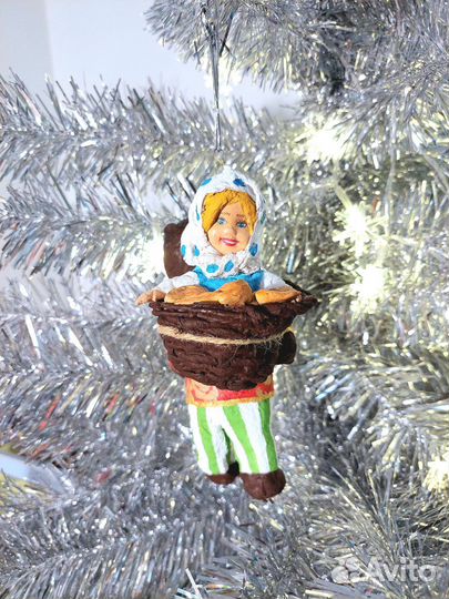 Ватная елочная игрушка 