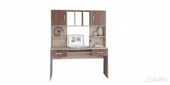 Стол компьютерный с надстройкой 1,4м ясень шимо