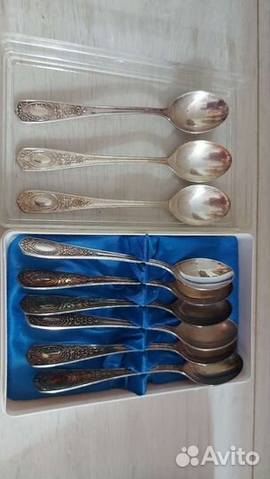 Разыне Ложки чайные мельхиоровые СССР, комплектом