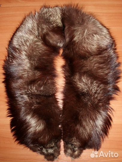 Воротник натуральный мех на подкладке длина 120 см