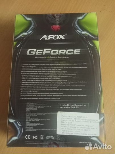 Видеокарта afox nvidia GeForce GT 210 новая