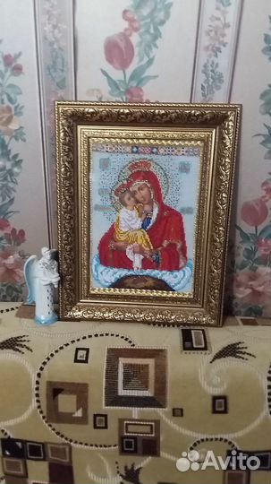 Икона Почаевской Божьей Матери (бисер)