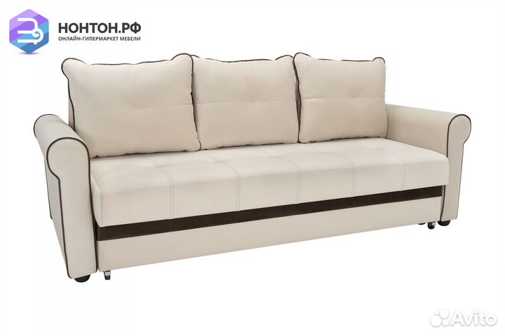 Диван еврокнижка Верона велюр бежевый