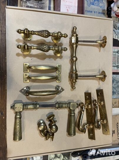 Ручки дверные старинные, бронза, царская Россия