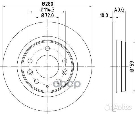 Диск тормозной задний '8DD355110-381 hella pagid