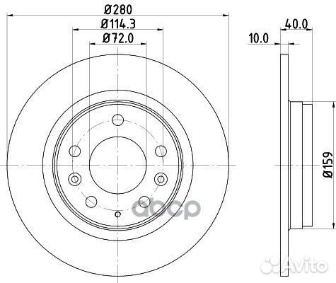 Диск тормозной задний '8DD355110-381 hella pagid