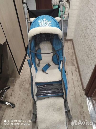 Детские санки коляска с колесами
