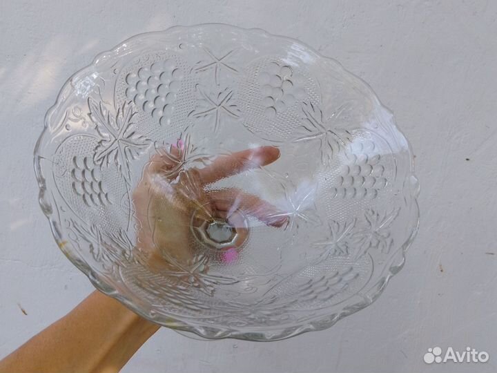 Ваза для фруктов на ножке хрусталь