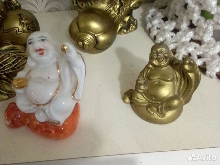 Статуэтки фэншуй, хотейчики слон, черепахи, жаба