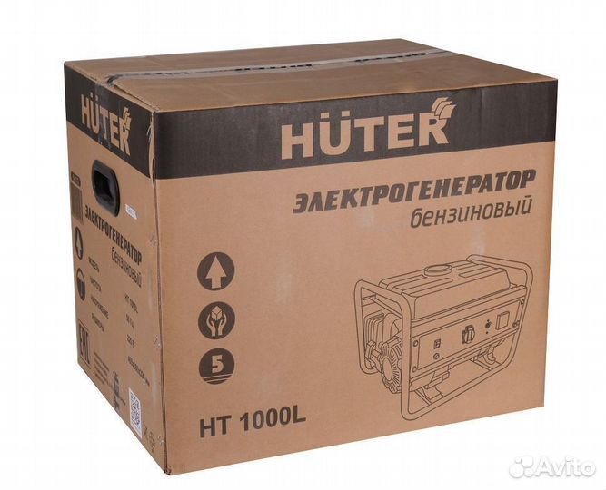 Портативный бензиновый генератор huter HT1000L