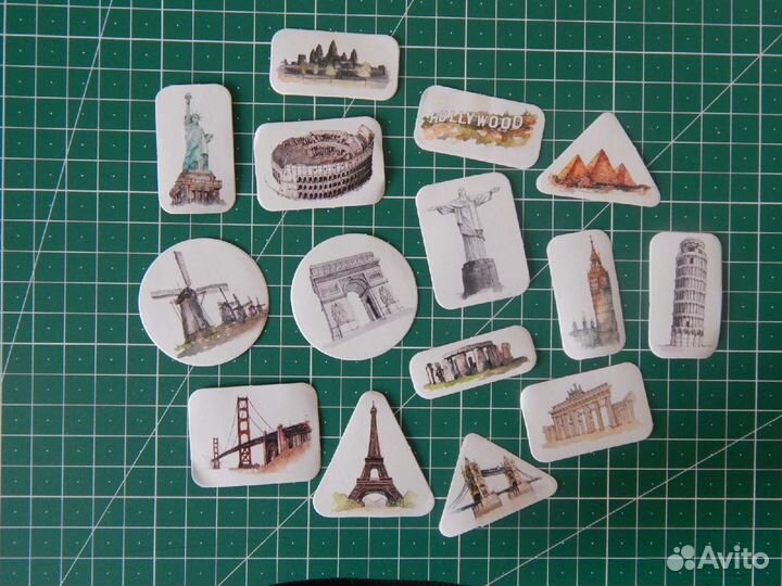 Наклейки со странами для ежедневника маркер pigma