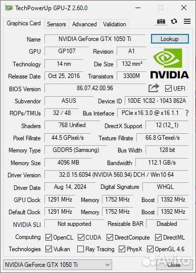 Asus GTX 1050 Ti, Asus GT 1030, Radeon R7 250