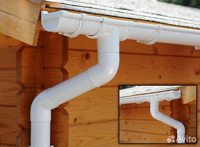 Водосток пластик пвх Желоб Труба белый коричневый