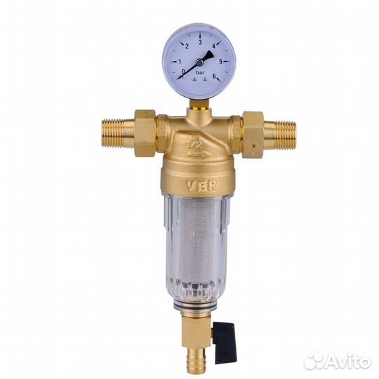 Фильтр промывной с манометром vieir