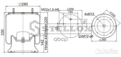 Пневмоподушки подвескиstellox 90-40221-SX Stellox