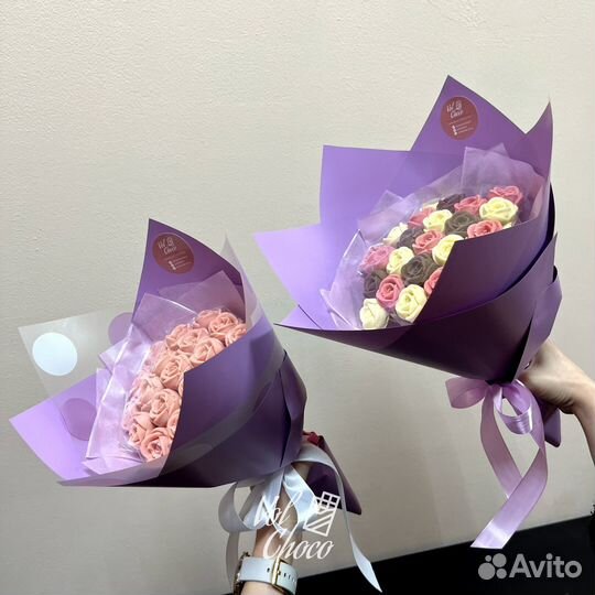Букеты из шоколадных роз