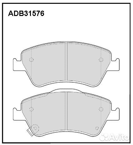 Колодки тормозные дисковые перед ADB31576 A