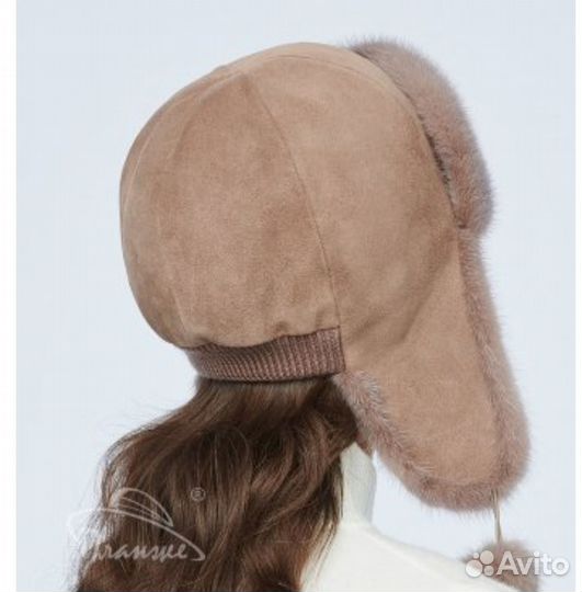 Шапка ушанка норковая женская