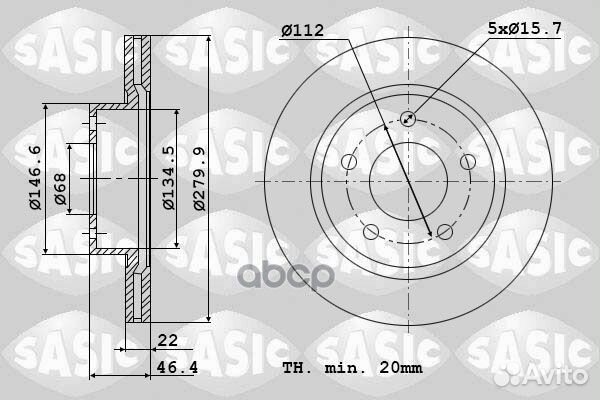 Тормозной диск 9004886J Sasic