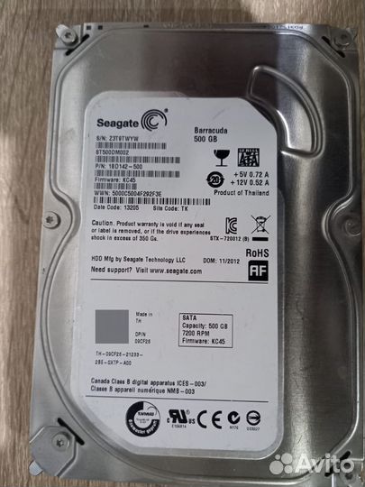 Винчестера 500Gb Western Digital и Seagate 500 GB