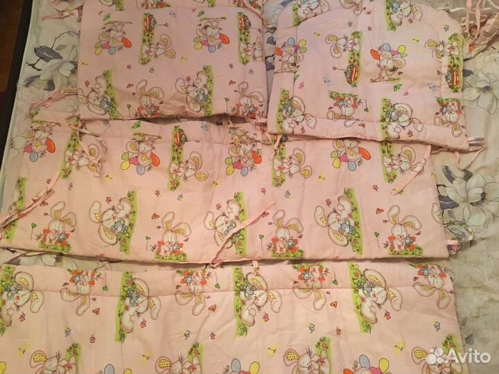 Бортики + балдахин для детской кроватки