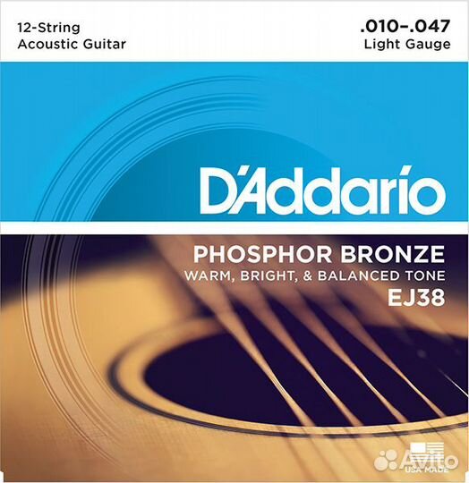 Струны для 12-ти струнки 10-47 D'Addario EJ38
