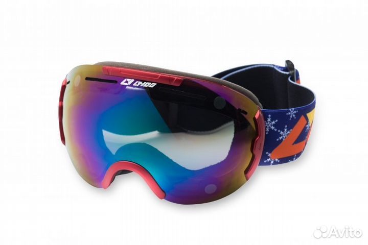 Маска Горнолыжные очки 3 слоя линз +чехол LY-100