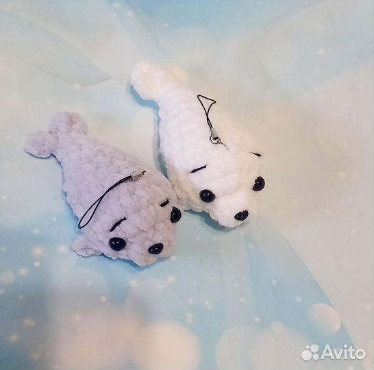 Нерпа. вязаная игрушка ручной работы