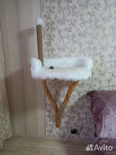 Стойка домик лежанка кот когтеточка джут мех полка