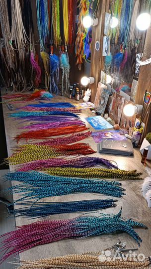 Перья в волосы наращивание