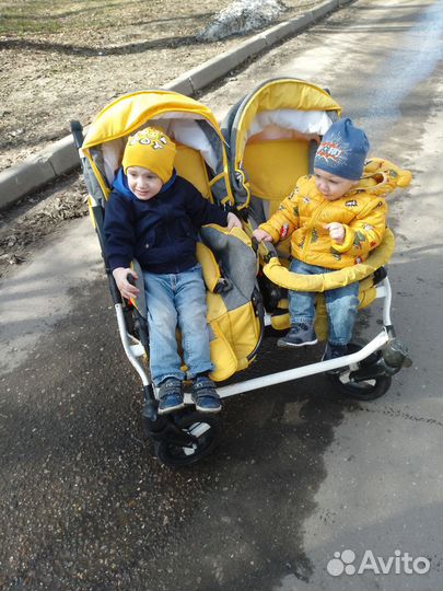 Прогулочная коляска для двойни бу