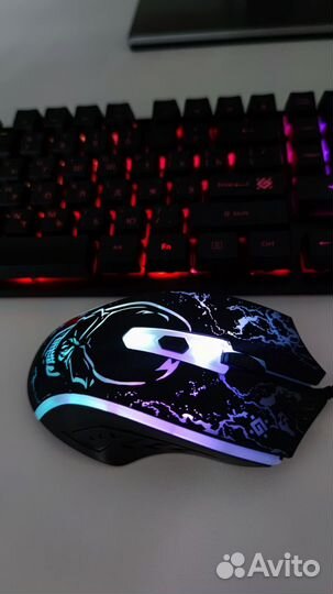 Игровая клавиатура+мышь+коврик Defender