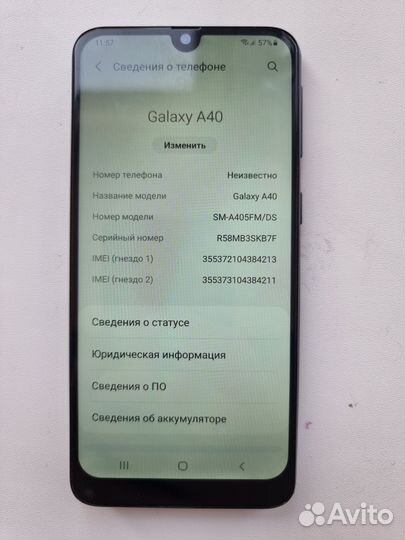 Материнская плата Samsung A40 4/64 GB