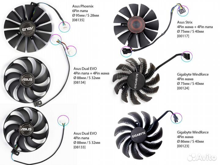 Вентиляторы для видеокарт. Много. Опт