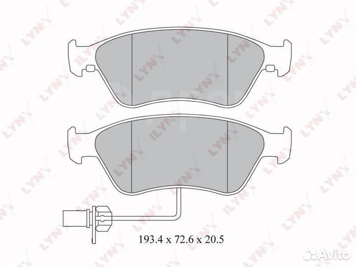 Колодки тормозные передние lynxauto для audi A6 A8