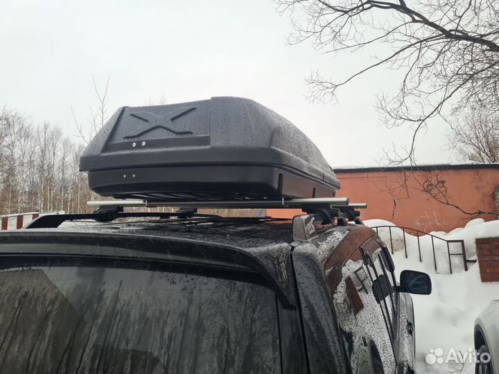 Автобокс на крышу авто с рейлингами