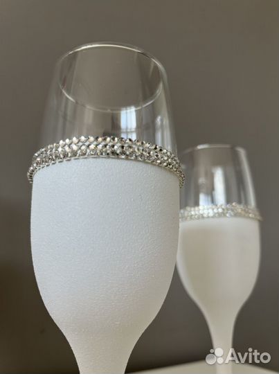 Свадебные бокалы ручной работы