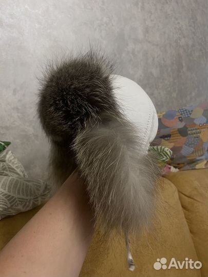 Шапка с мехом песца