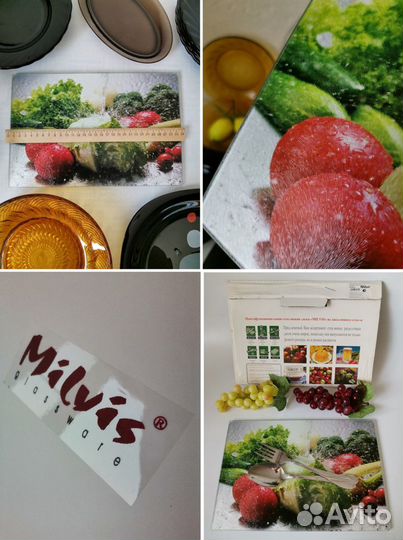 Блюдо тарелки доска разделочная закаленное стекло