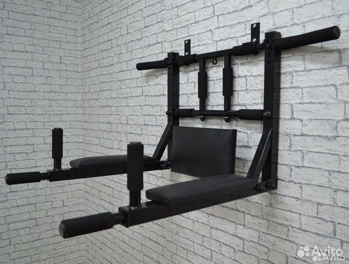Турник брусья пресс 3 в 1 усиленный чёрный