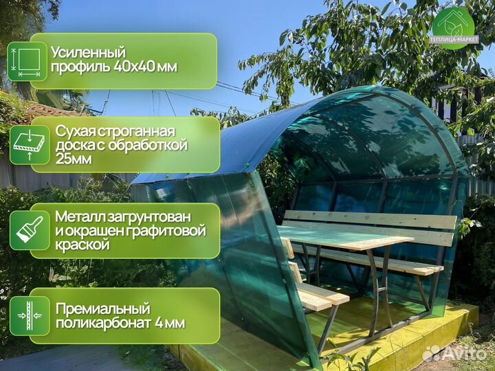 Беседка Premium. Доставка и грунтозацепы в подарок